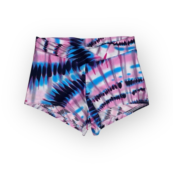 Motionwear ⍟ V-Waist Dance Gymnastic Competition Shorts ⍟ Multicolor Print ⍟ XS - Picture 15 of 16